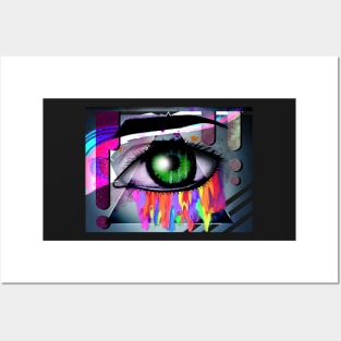 one eye space drip Posters and Art